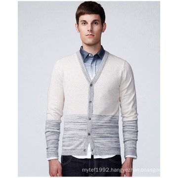 Design V Neck Striped Man Sweater Cardigan